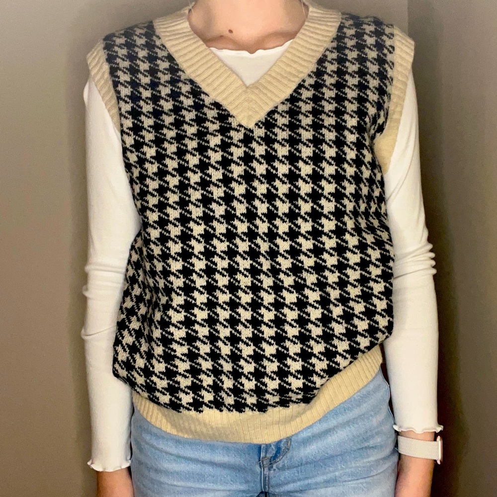 Tan & Black Sweater Vest